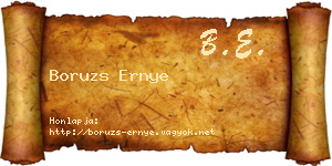 Boruzs Ernye névjegykártya